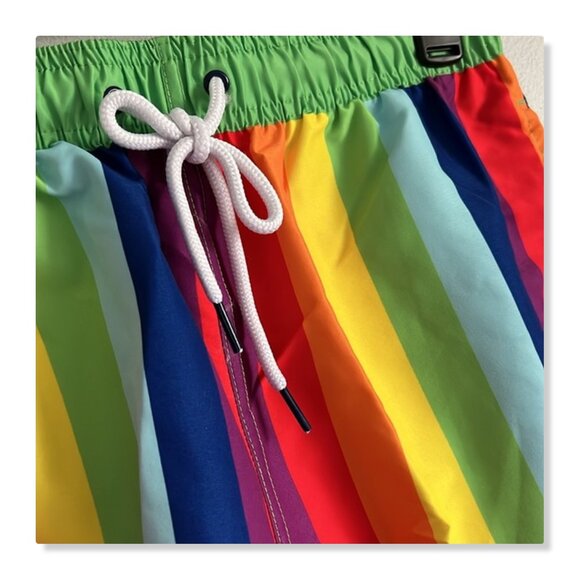 Way to Celebrate Men's Pride Graphic Print Swim Trunks Sz S (28-30) NWT - Picture 3 of 7